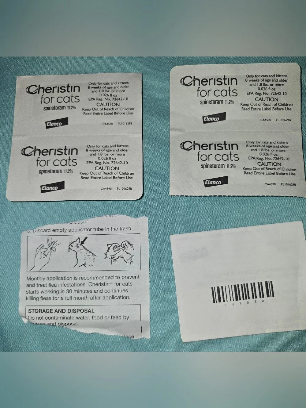 Cherish for Cats Flea Treatment - 4 Pc White Applicator Sachets